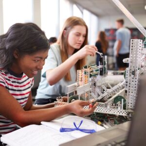 students working on state of the art machine