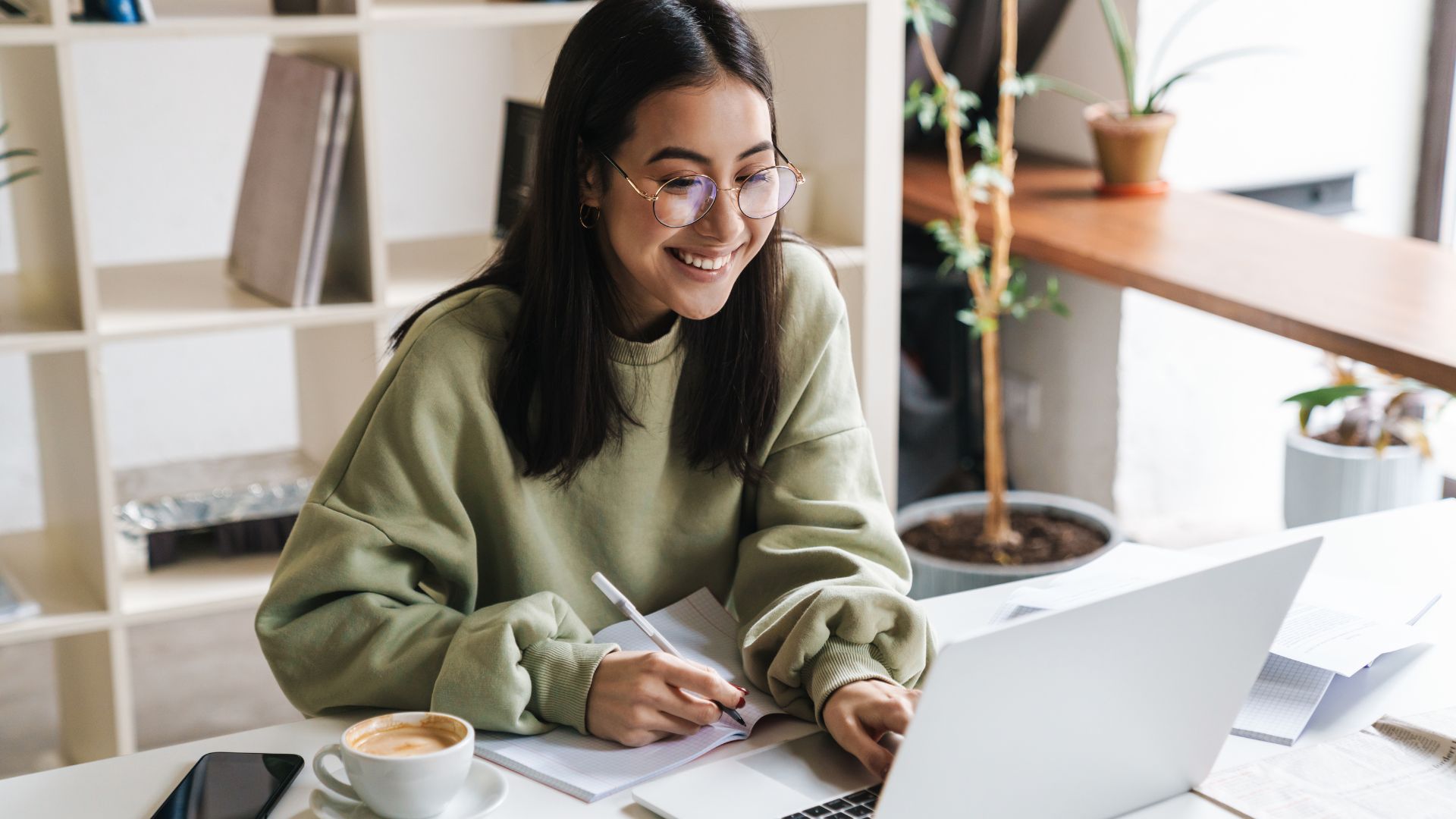 Young woman using laptop