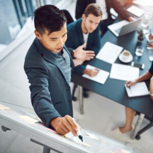 employee giving presentation