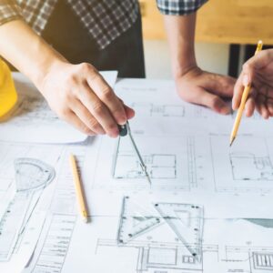 Engineers working on a concept design