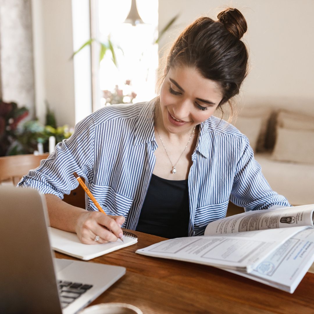 Woman participating in professional development training