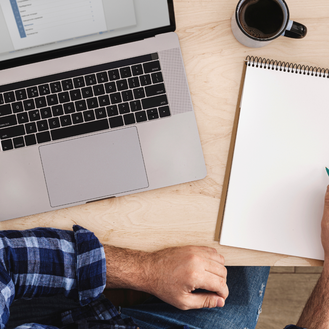 a guy taking an online class