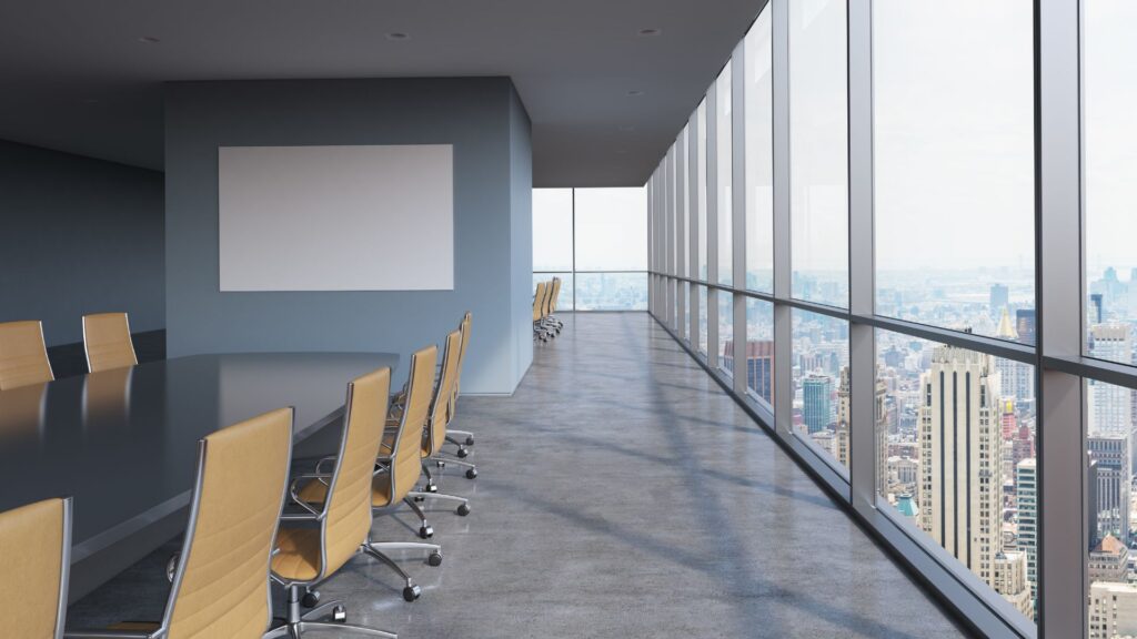 Empty office conference room
