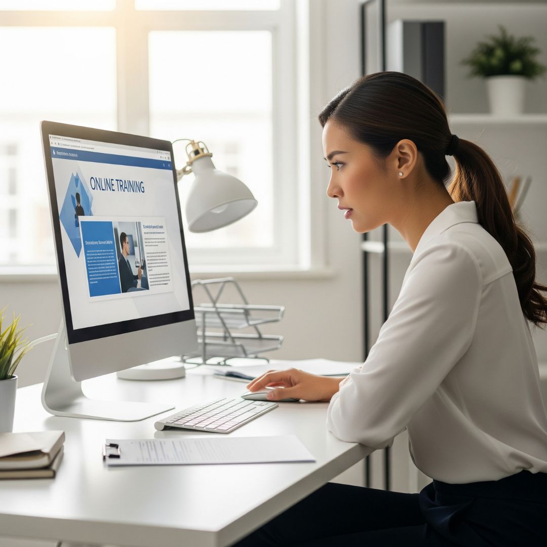 Employee using a company computer.