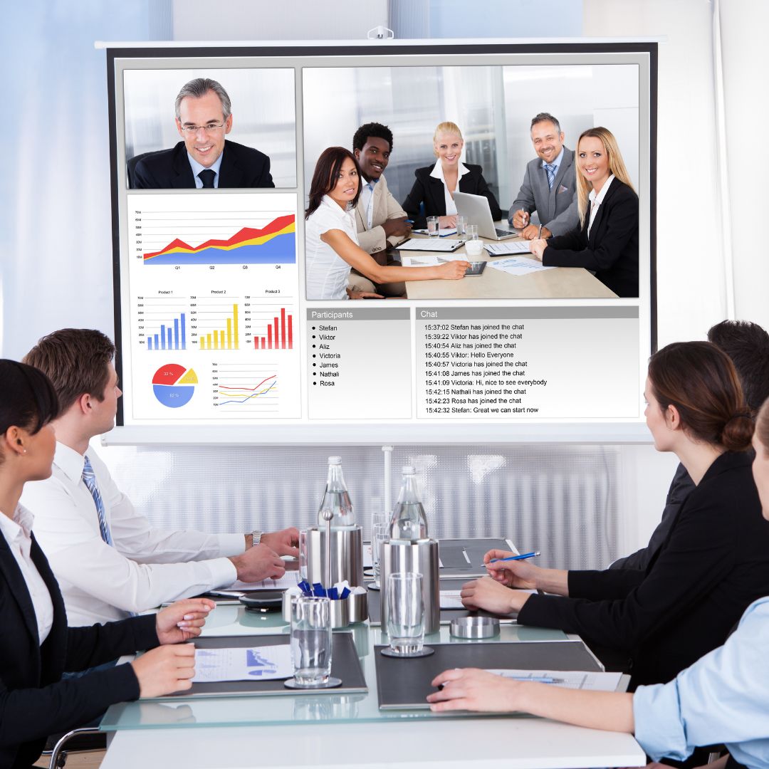 Company video call and training.